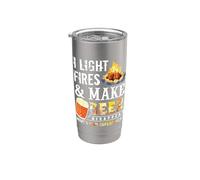I Light Fires And Make Beer Disappear Drinking Camping Gift Vaso térmico de acero inoxidable de doble pared
