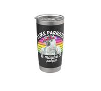 I Like African Grey Parrots and Maybe 3 People Vaso térmico de acero inoxidable de doble pared