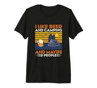 I Like Beer and Camping Maybe 3 People Drinking Team Camiseta Premium