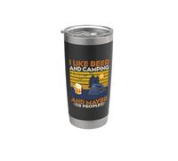 I Like Beer and Camping Maybe 3 People Drinking Team Vaso térmico de acero inoxidable de doble pared