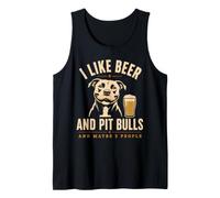 I Like Beer and Pitbulls and Maybe 3 People Retro Sunset Camiseta sin Mangas