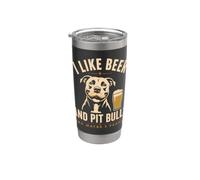 I Like Beer and Pitbulls and Maybe 3 People Retro Sunset Vaso térmico de acero inoxidable de doble pared