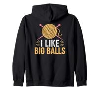 I Like Big Balls Diseño Divertido para Tejer Sudadera con Capucha