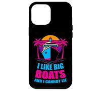 I Like Big Boats Funny Cruise Life Vintage Sunset Vacaciones Carcasa para iPhone 12 Pro MAX