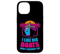 I Like Big Boats Funny Cruise Life Vintage Sunset Vacaciones Carcasa para iPhone 14