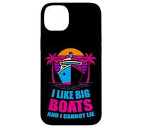 I Like Big Boats Funny Cruise Life Vintage Sunset Vacaciones Carcasa para iPhone 14 Plus