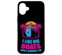 I Like Big Boats Funny Cruise Life Vintage Sunset Vacaciones Carcasa para iPhone 16 Plus