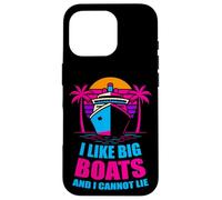 I Like Big Boats Funny Cruise Life Vintage Sunset Vacaciones Carcasa para iPhone 16 Pro
