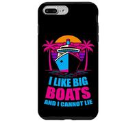 I Like Big Boats Funny Cruise Life Vintage Sunset Vacaciones Carcasa para iPhone 7 Plus/8 Plus