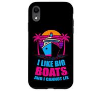 I Like Big Boats Funny Cruise Life Vintage Sunset Vacaciones Carcasa para iPhone XR
