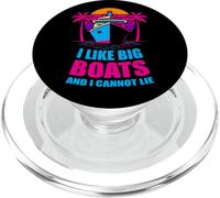 I Like Big Boats Funny Cruise Life Vintage Sunset Vacaciones PopSockets PopGrip para MagSafe