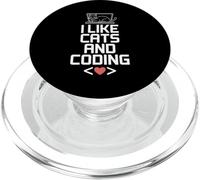 I Like Cats and Coding Programmer Passion Tech - PopSockets PopGrip para MagSafe