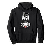 I Like Cats and Coding Programmer Passion Tech - Sudadera con Capucha