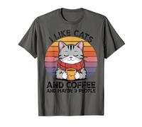 I Like Cats and Coffee and Maybe 3 People Graphic Camiseta