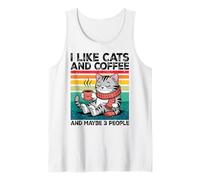 I Like Cats and Coffee and Maybe 3 People Graphic Camiseta sin Mangas