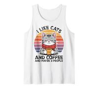 I Like Cats and Coffee and Maybe 3 People Graphic Camiseta sin Mangas
