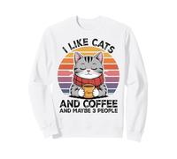 I Like Cats and Coffee and Maybe 3 People Graphic Sudadera