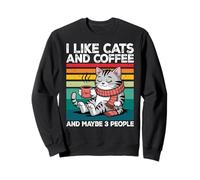 I Like Cats and Coffee and Maybe 3 People Graphic Sudadera