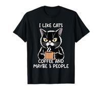 I Like Cats Coffee and Maybe 3 People Camiseta