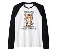 I Like Cats Coffee and Maybe 3 People Camiseta Manga Raglan
