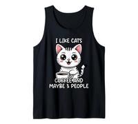 I Like Cats Coffee and Maybe 3 People Camiseta sin Mangas