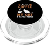 I Like Coffee and My Cat Cafeine Baristas Fun Coffee Lover PopSockets PopGrip para MagSafe