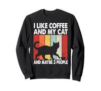I Like Coffee and My Cat Maybe 3 People Vintage Bengal Cat Sudadera