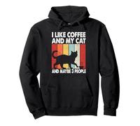 I Like Coffee and My Cat Maybe 3 People Vintage Bengal Cat Sudadera con Capucha