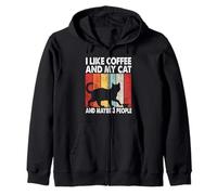 I Like Coffee and My Cat Maybe 3 People Vintage Bengal Cat Sudadera con Capucha