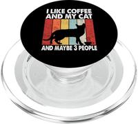 I Like Coffee and My Cat Maybe 3 People Vintage Bombay Cat PopSockets PopGrip para MagSafe