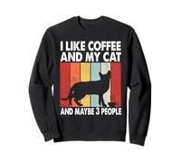 I Like Coffee and My Cat Maybe 3 People Vintage Bombay Cat Sudadera
