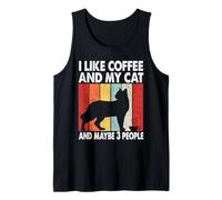 I Like Coffee and My Cat Maybe 3 People Vintage Siamese Cat Camiseta sin Mangas