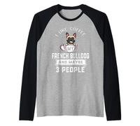 I Like Coffee My Dog French Bulldog and Maybe 3 People Camiseta Manga Raglan