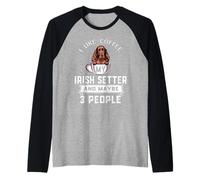 I Like Coffee My Irish Setter Dog Maybe 3 People Dogs Camiseta Manga Raglan