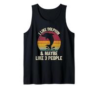 I Like Delphin And Tal vez Like 3 Personas Lover Vintage Effect Camiseta sin Mangas