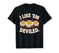 I Like 'Em Deviled Divertido Juego de Palabras Retro Camiseta