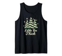 I Like 'Em Thick Funny Snow Covered Tree Winter Humor Design Camiseta sin Mangas