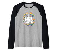 I Like Guys LGBTQ Orgullo Declaración Hombre Gay Aliado Camiseta Manga Raglan