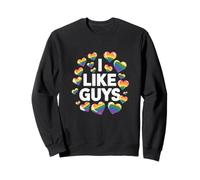 I Like Guys LGBTQ Orgullo Declaración Hombre Gay Aliado Sudadera