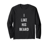 I Like His Beard, Men Beard Quotes Novelty Graphic Designs Manga Larga
