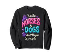 I Like Horses & Dogs Lover Funny Dog Mom Owner Mujeres Niñas Sudadera