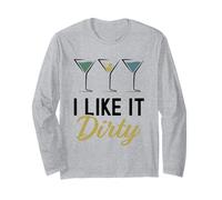 I Like It Dirty Funny Dirty Martini Glass Drink Happy Hour Manga Larga
