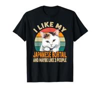 I Like Japanese Bobtail Cat Retro Humorístico para los Amantes de los felinos Camiseta