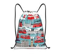 I Like London Bolsas con cordón de impresión bolsa de deporte bolsa de gimnasio bolsa de cordón bolsa de compras con cuerda, I Like London, pequeña, clásica, I Like London, S, Clásico