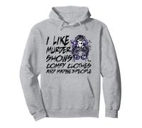 I Like Murder Shows Ropa Cómoda Cráneo Moño desordenado Sudadera con Capucha