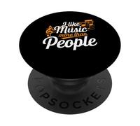 I Like Music More Than People Fan Introvertido - PopSockets PopGrip Adhesivo