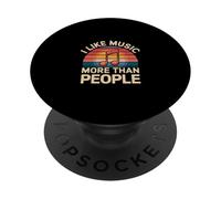 I Like Music More Than People Fan Introvertido - PopSockets PopGrip Adhesivo