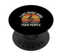 I Like Music More Than People Fan Introvertido -------- PopSockets PopGrip Adhesivo