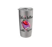 I Like My Books Spicy Book Merch,Life is Better with Spice Vaso térmico de acero inoxidable de doble pared