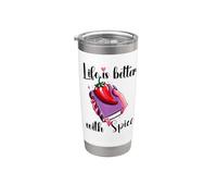 I Like My Books Spicy Book Merch,Life is Better with Spice Vaso térmico de acero inoxidable de doble pared